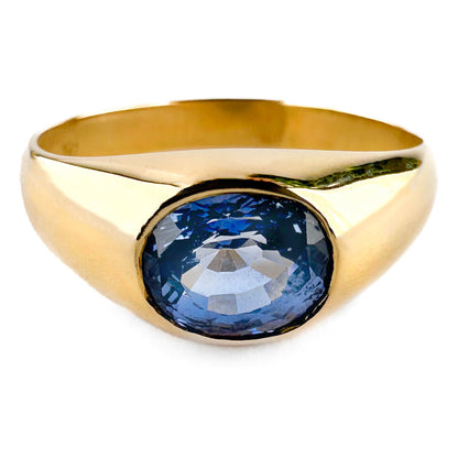 Ceylon Sapphire Solitaire Gypsy Ring
