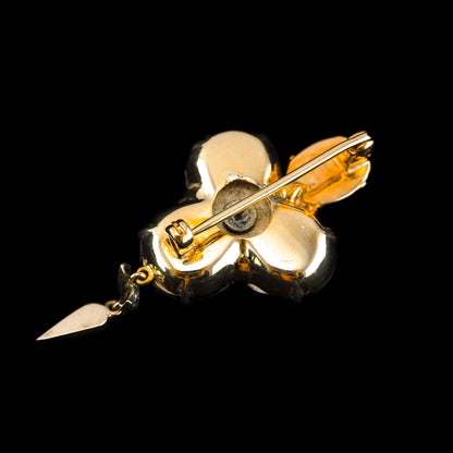 Victorian Antique Cabochon Garnet and Diamond Pendant come Brooch, Circa 1880