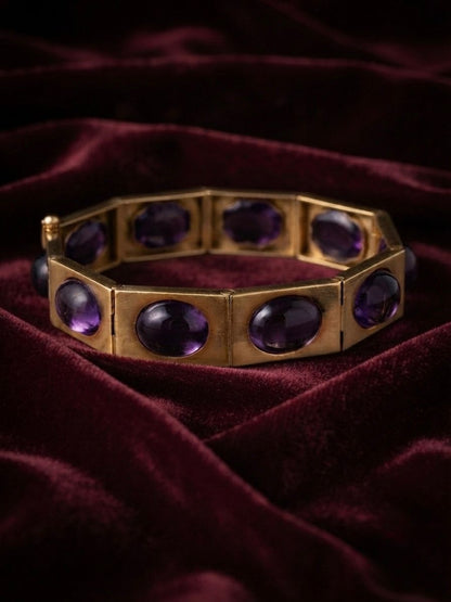 Victorian Amethyst Riviere 18 KT Bracelet
