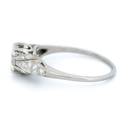 Art Deco 0.94ct Diamond Solitaire Engagement Ring in Platinum