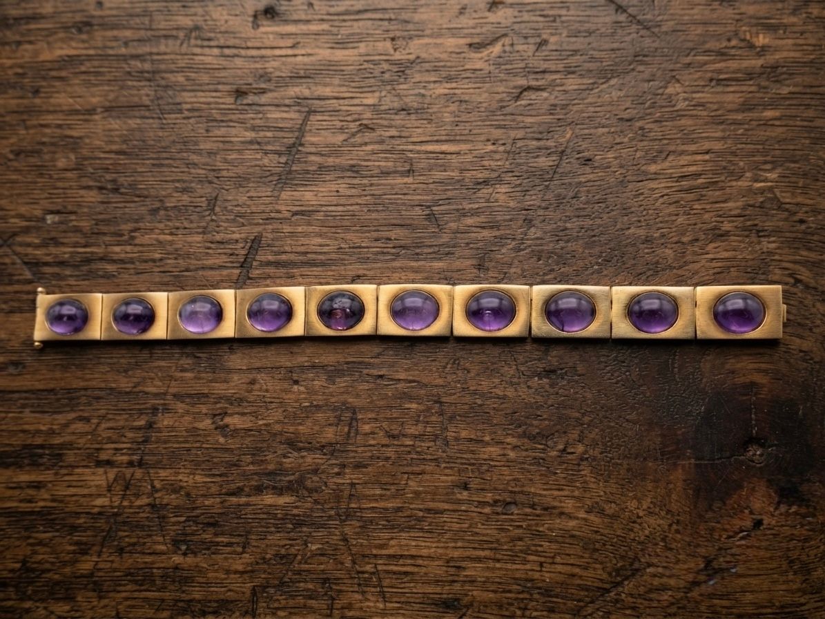 Victorian Amethyst Riviere 18 KT Bracelet