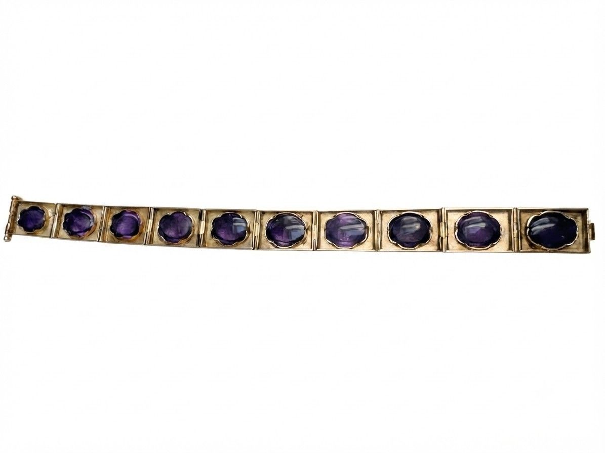 Victorian Amethyst Riviere 18 KT Bracelet