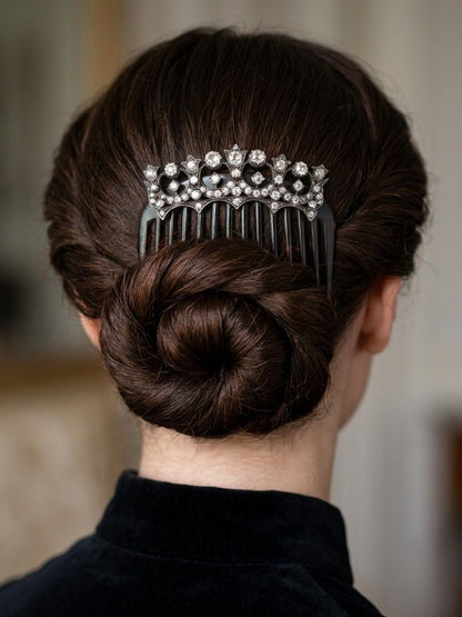 Victorian 5.0 Ct Diamond Brooch or Tiara Hair Comb, 1870 circa