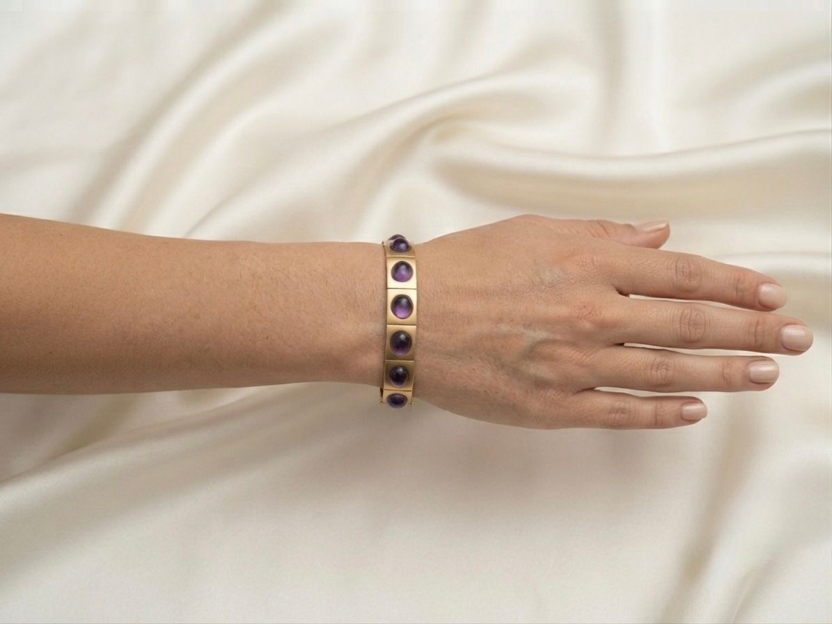 Victorian Amethyst Riviere 18 KT Bracelet