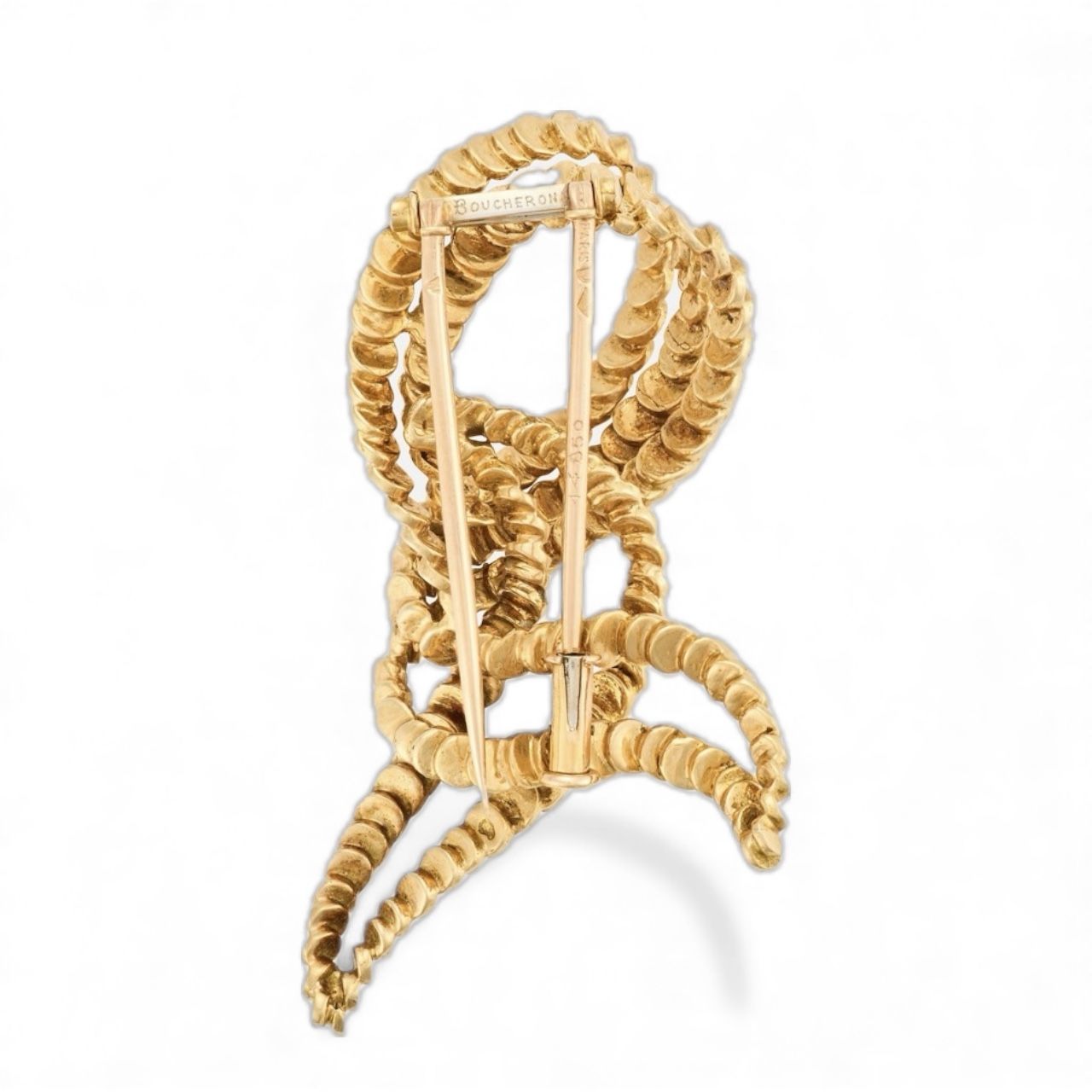 Vintage Boucheron 18ct Yellow Gold Abstract KNotted Ribbon Brooch