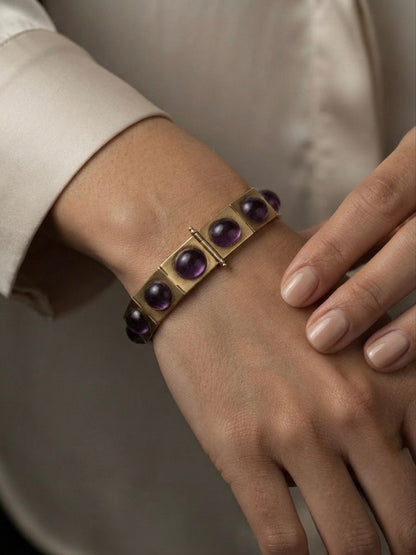 Victorian Amethyst Riviere 18 KT Bracelet