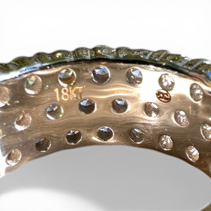 Three Row 10.60cts Diamond Full Eternity Wide Band Ring in 18ct Gold