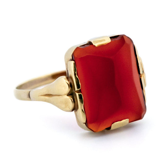 Vintage Carnelian Statement Dress Signet Ring