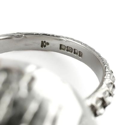 Vintage Kutchinsky 1972 Textured Diamond Set Bombe Ring