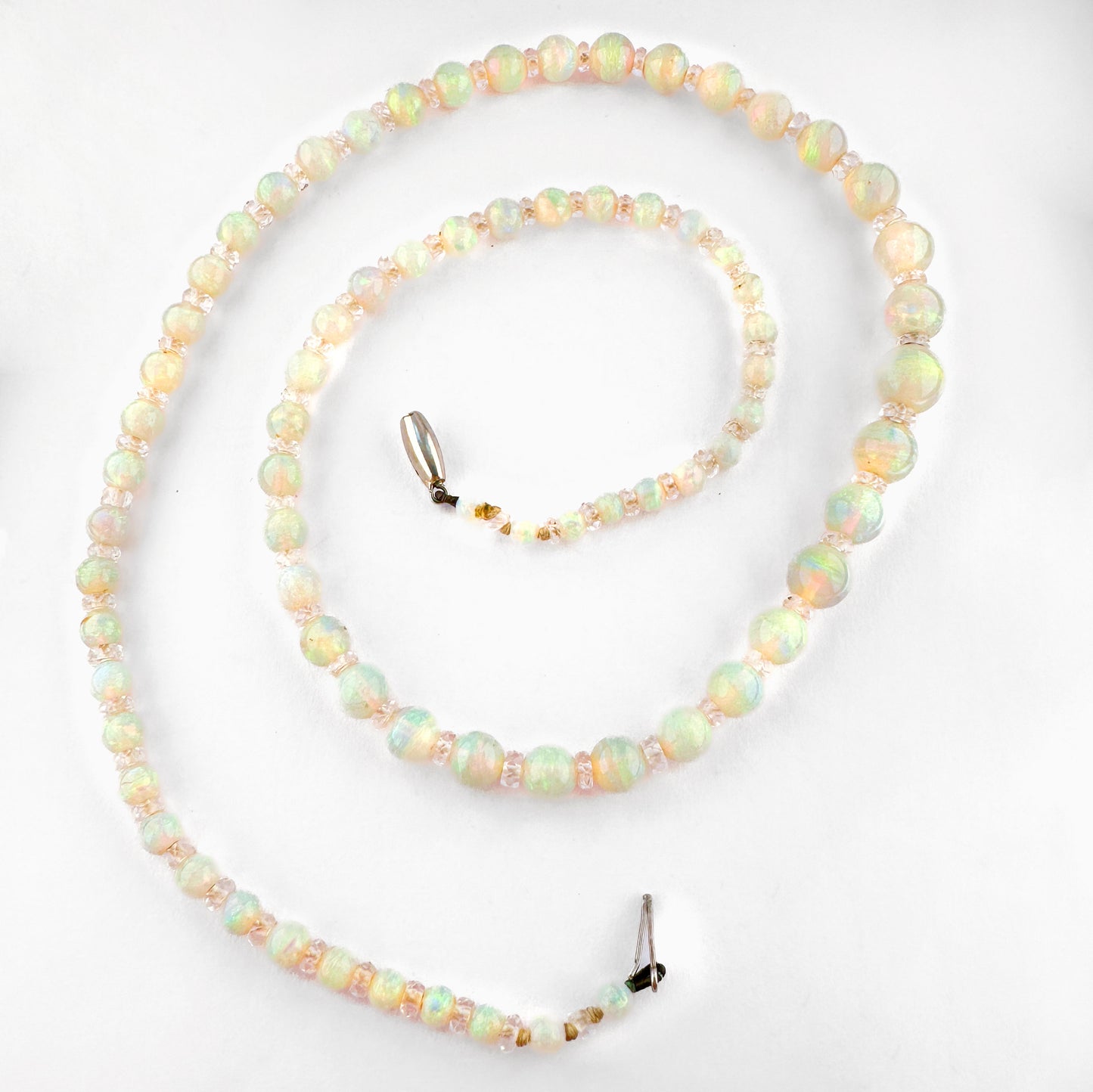 Edwardian Graduated Opal Bead Necklace