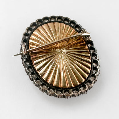 Victorian Antique Old Cut Diamond and Enamel Hercules Portrait Brooch