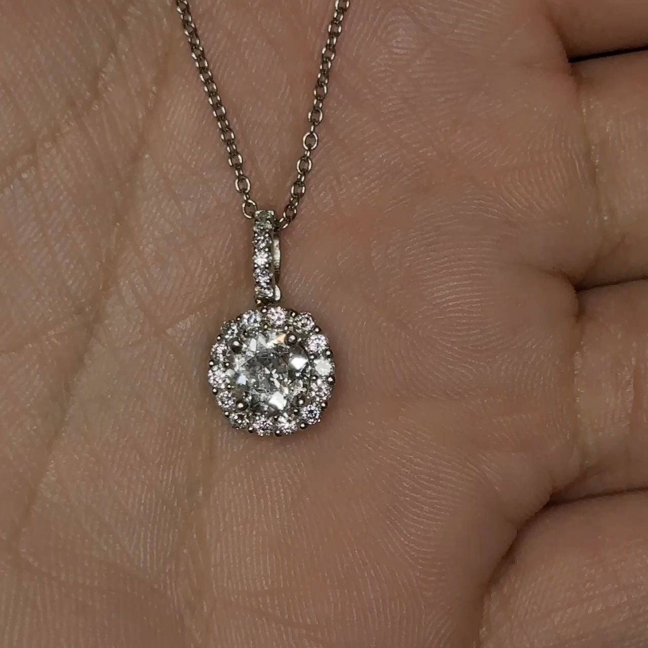 0.82ct Diamond Halo Pendant
