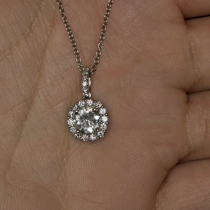 0.82ct Diamond Halo Pendant