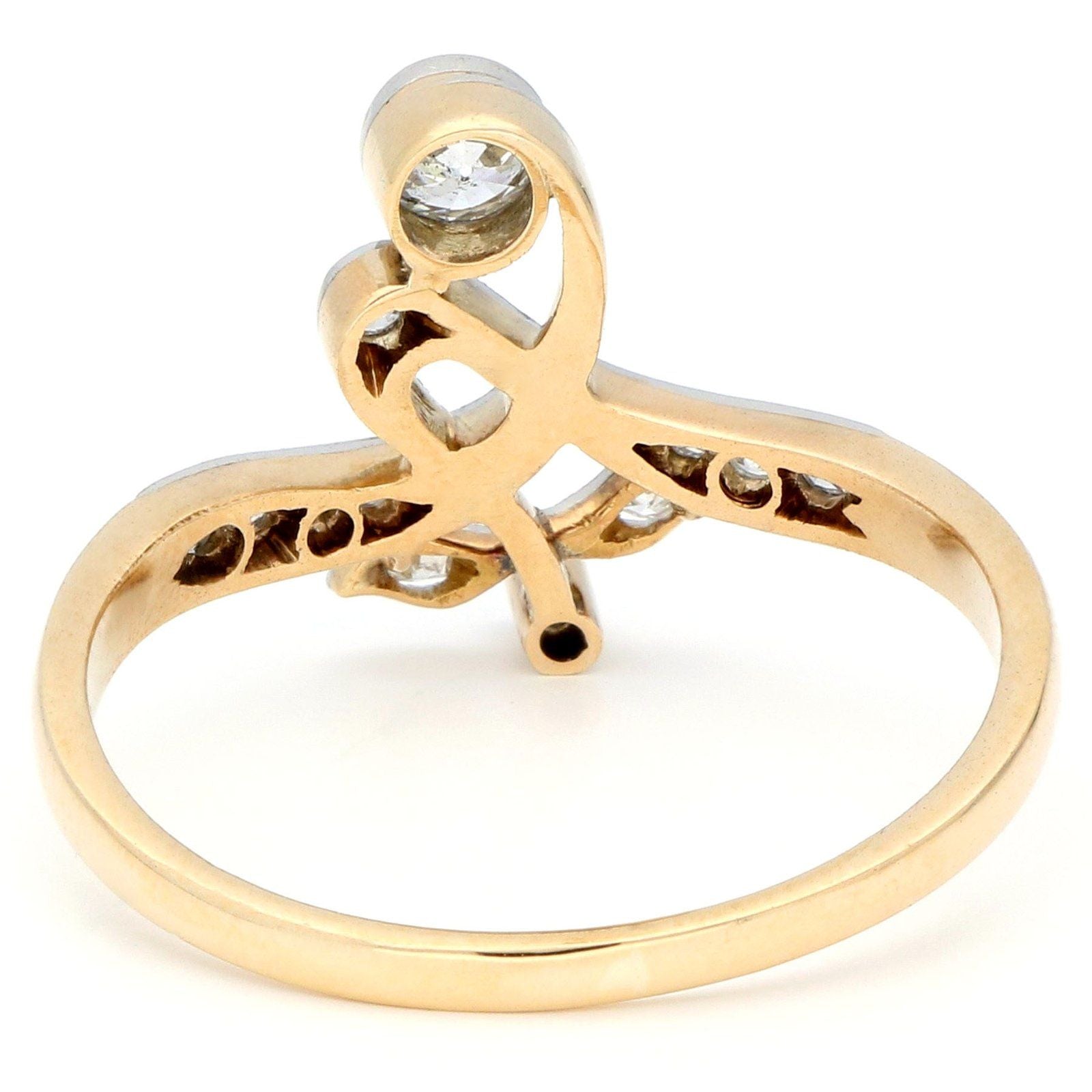 Art Nouveau Antique Old Cut Diamond Floral Ring