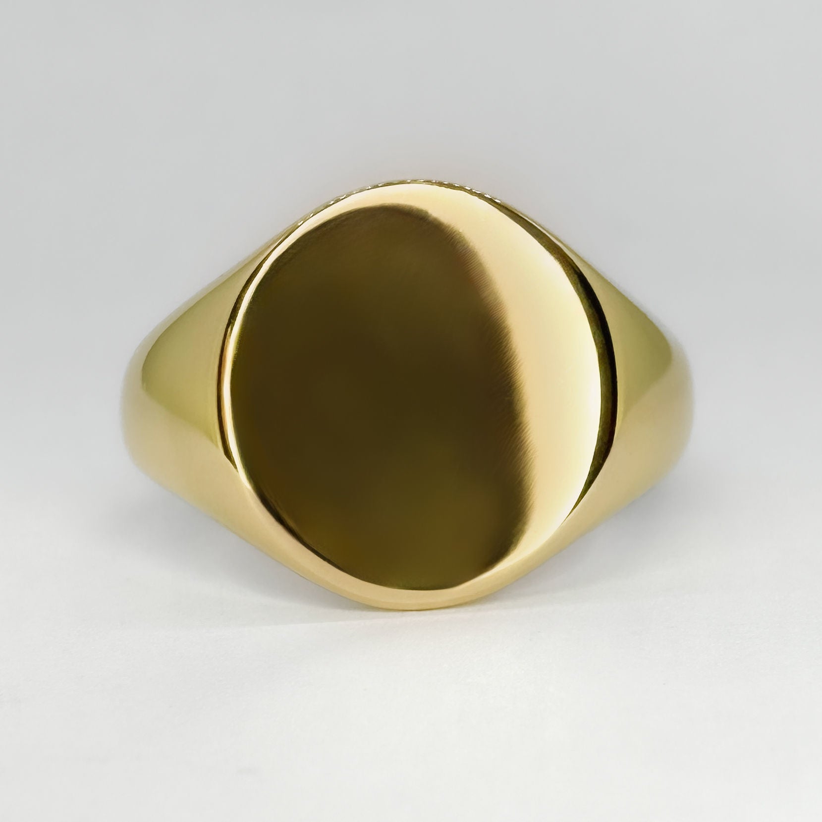 Vintage 9ct Yellow Gold Oval Signet Ring