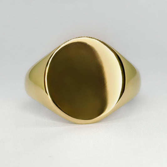 Vintage 9ct Yellow Gold Oval Signet Ring