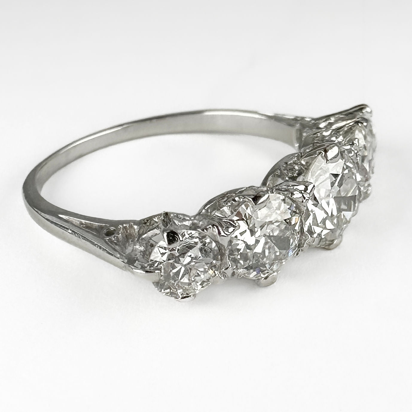 Edwardian Antique Diamond Five Stone Engagement Ring