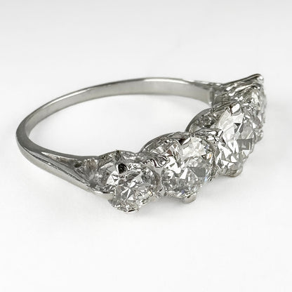 Edwardian Antique Diamond Five Stone Engagement Ring