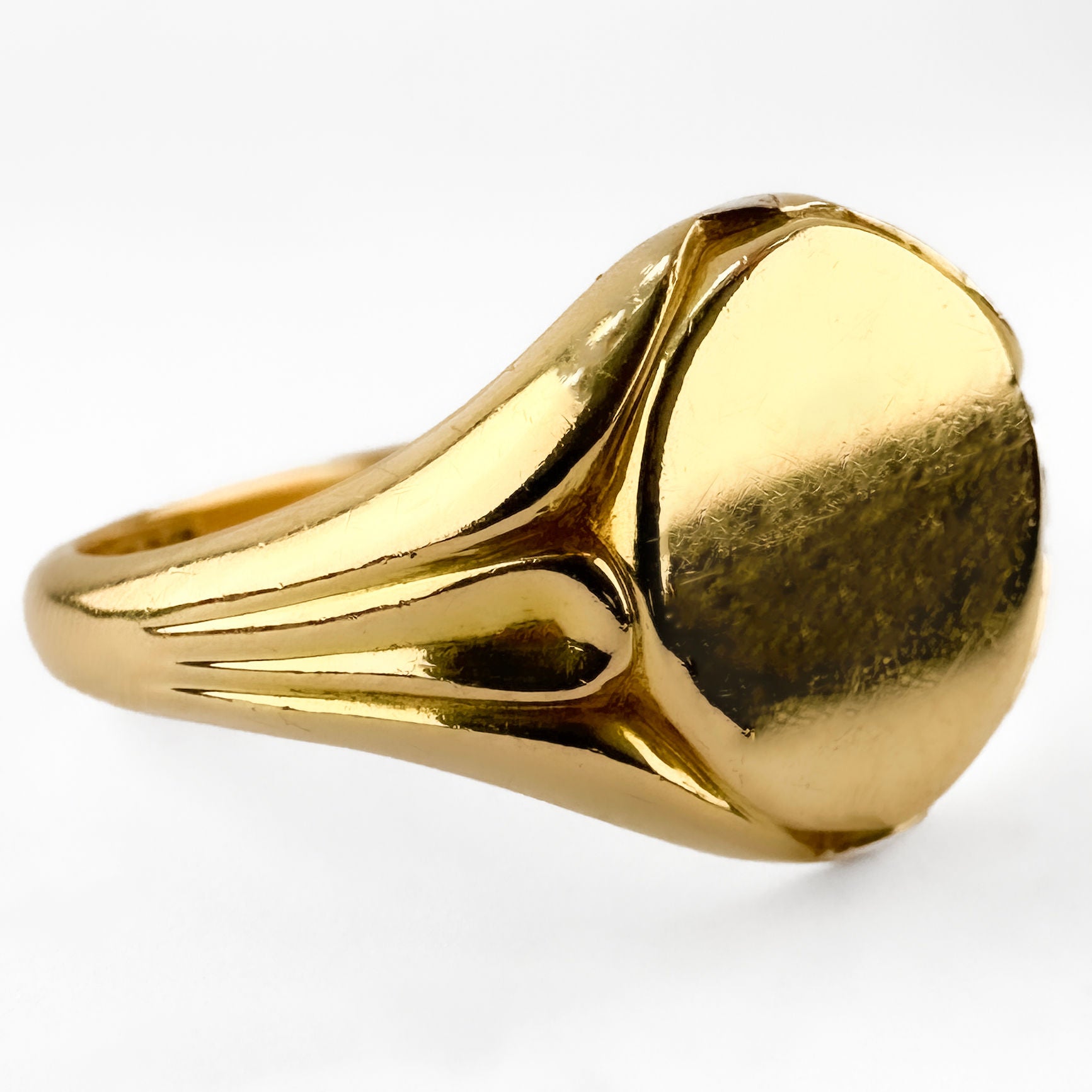 Edwardian Antique 18ct Yellow Gold Signet Ring, Birmingham 1909