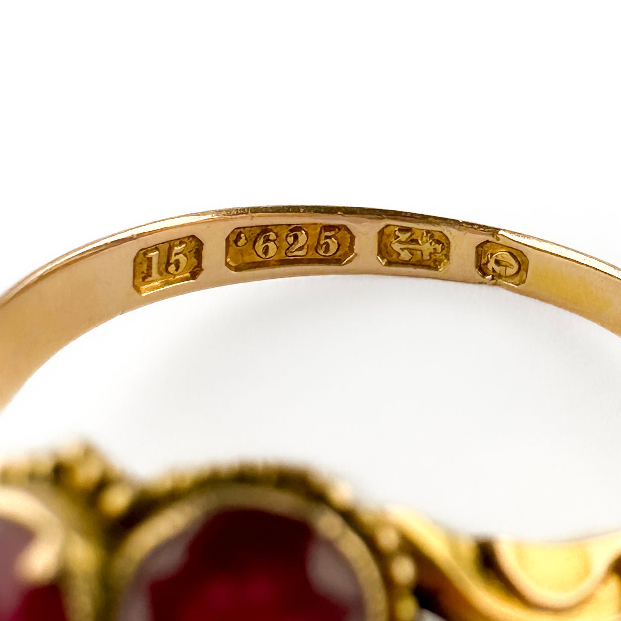 Victorian Antique 1865 REGARD Cluster Ring in 15ct Yellow Gold, 19th century