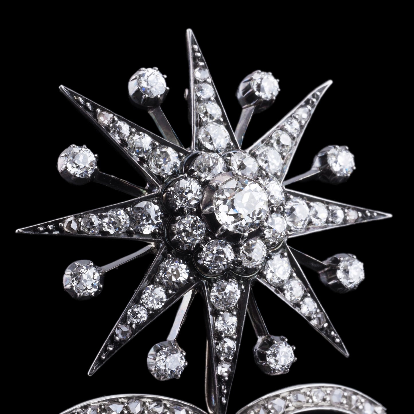 Spectacular Antique Victorian Diamond Tiara with Diamond Star - c.1890