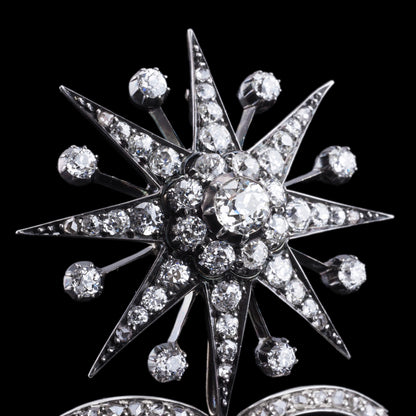 Spectacular Antique Victorian Diamond Tiara with Diamond Star - c.1890
