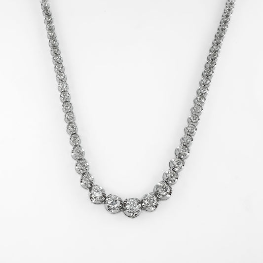 Vintage 5ct Graduated Diamond Necklace