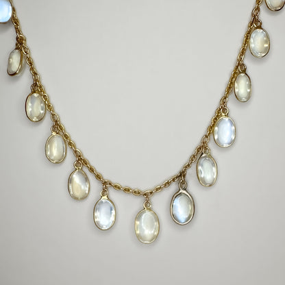 Edwardian Antique Moonstone Fridge Drop Necklace