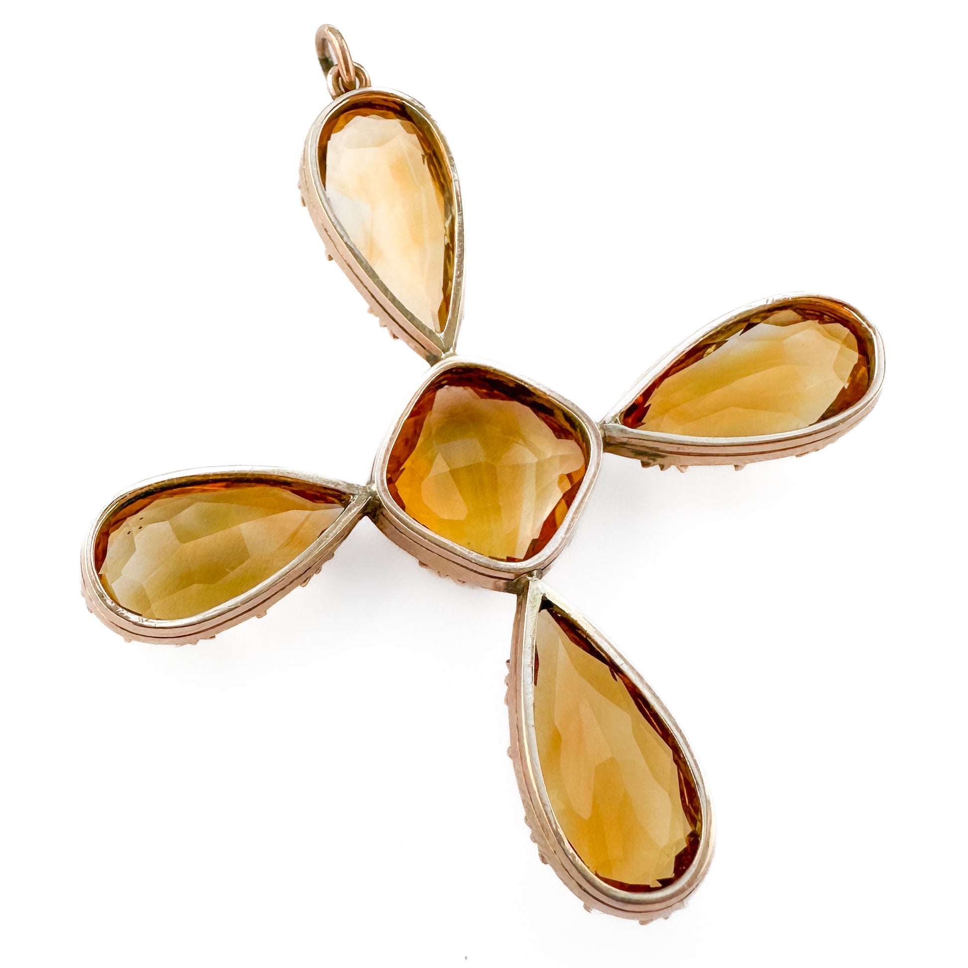 Victorian Citrine Cross Pendant