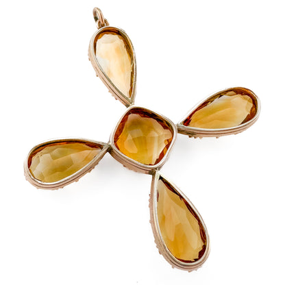 Victorian Citrine Cross Pendant