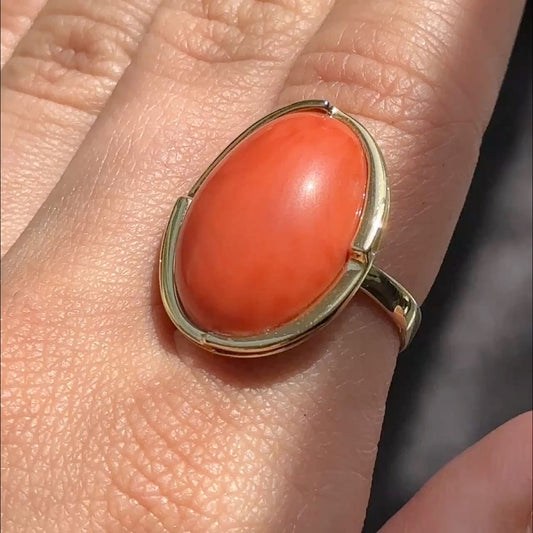 Vintage Large Coral Statement Cocktail Ring