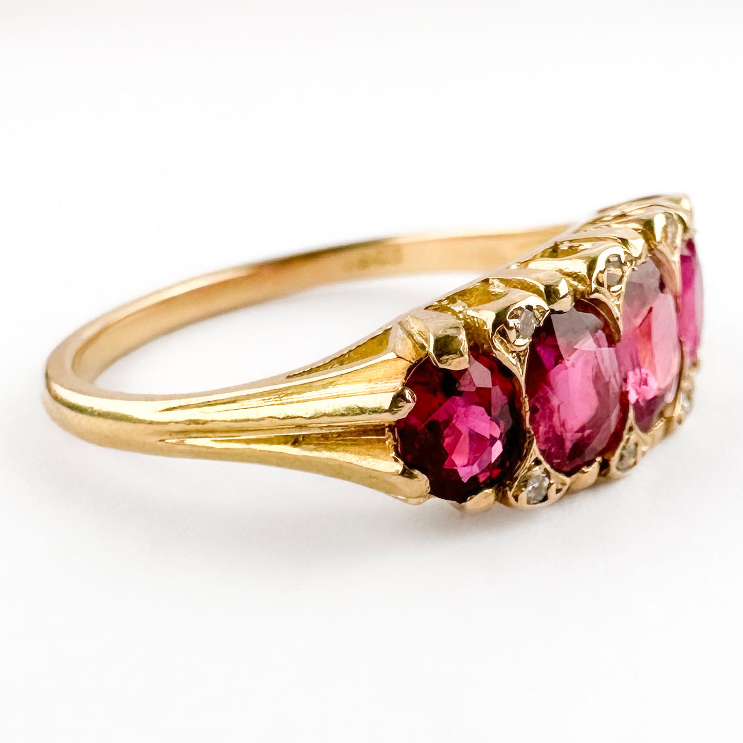 Edwardian 5 Stone Burma Ruby Ring