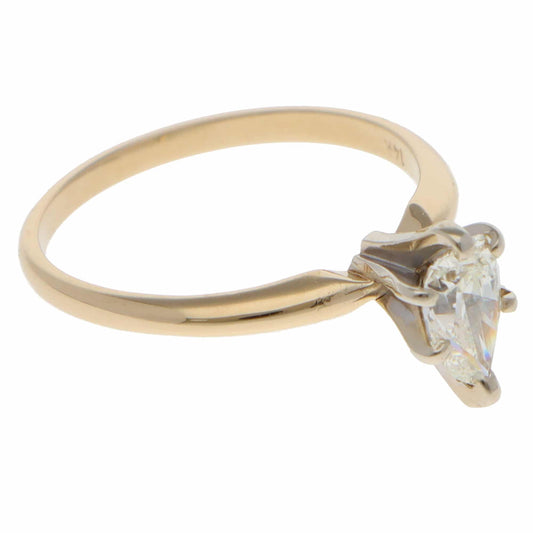 Vintage 0.50ct Pear Shaped Diamond Solitaire Ring