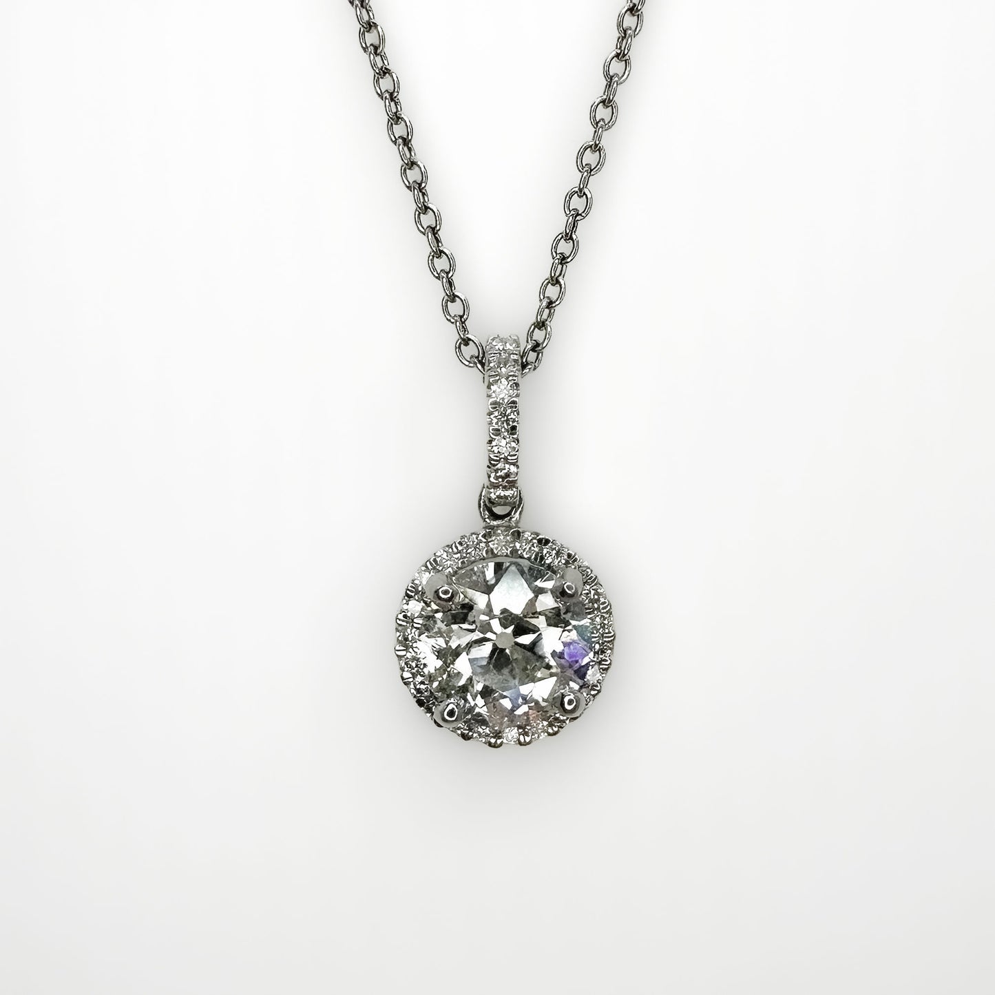 1.58ct Halo Diamond Pendant
