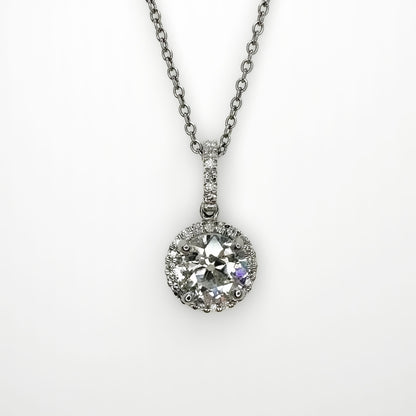 1.58ct Halo Diamond Pendant