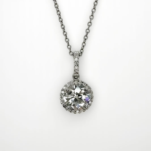 1.58ct Halo Diamond Pendant