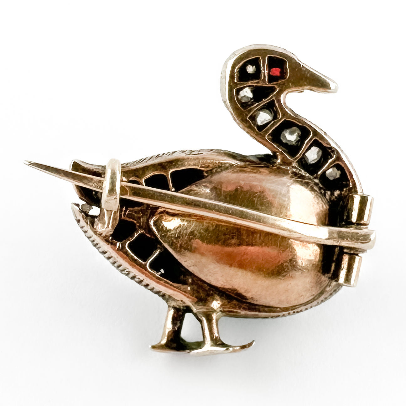 Edwardian Antique Multi Gemstone Duck Brooch