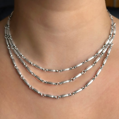Georg Jensen Triple Layer Necklace And Bracelet Suite