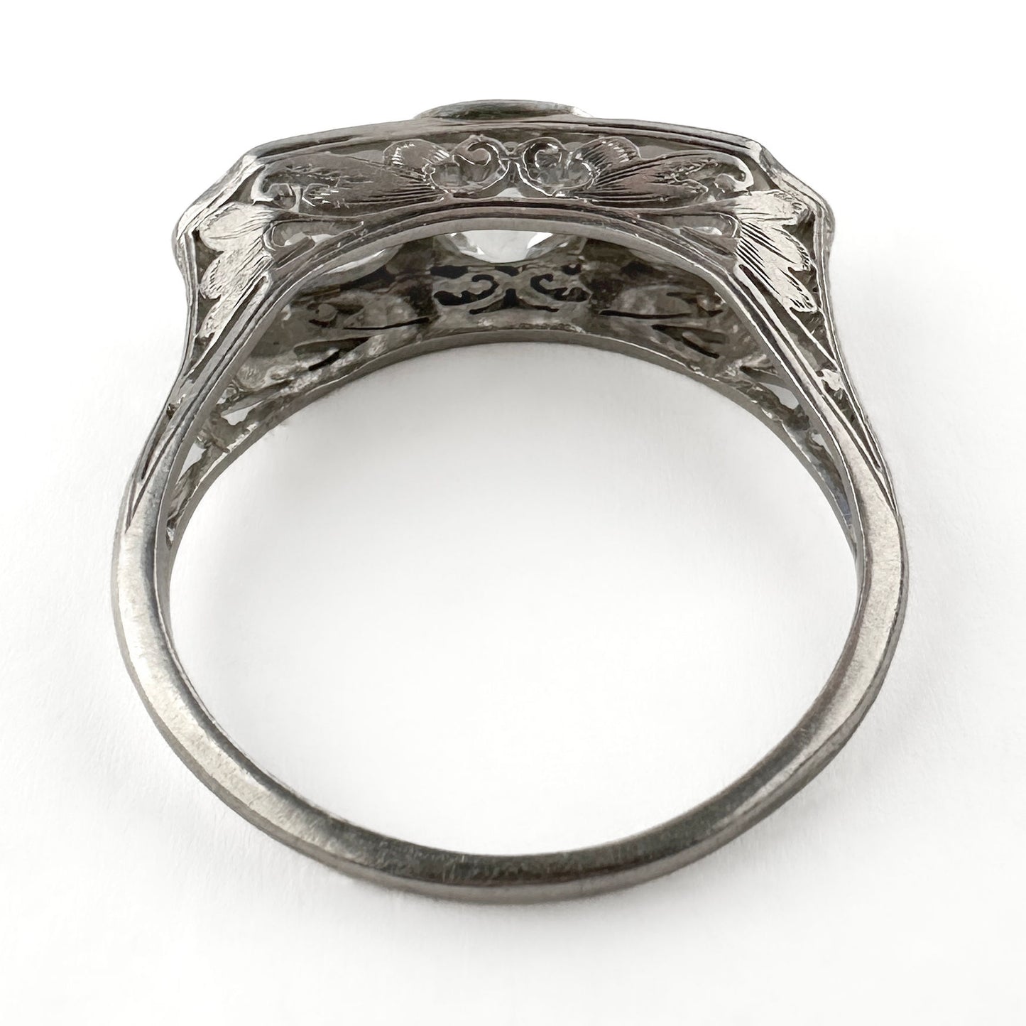 Vintage Art Deco 2.5ct Old Cut Three Stone Engagement Ring