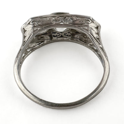 Vintage Art Deco 2.5ct Old Cut Three Stone Engagement Ring