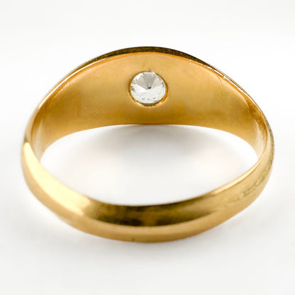 Victorian Antique Single Stone 0.40ct Old Cut Diamond Solitaire Gypsy Ring
