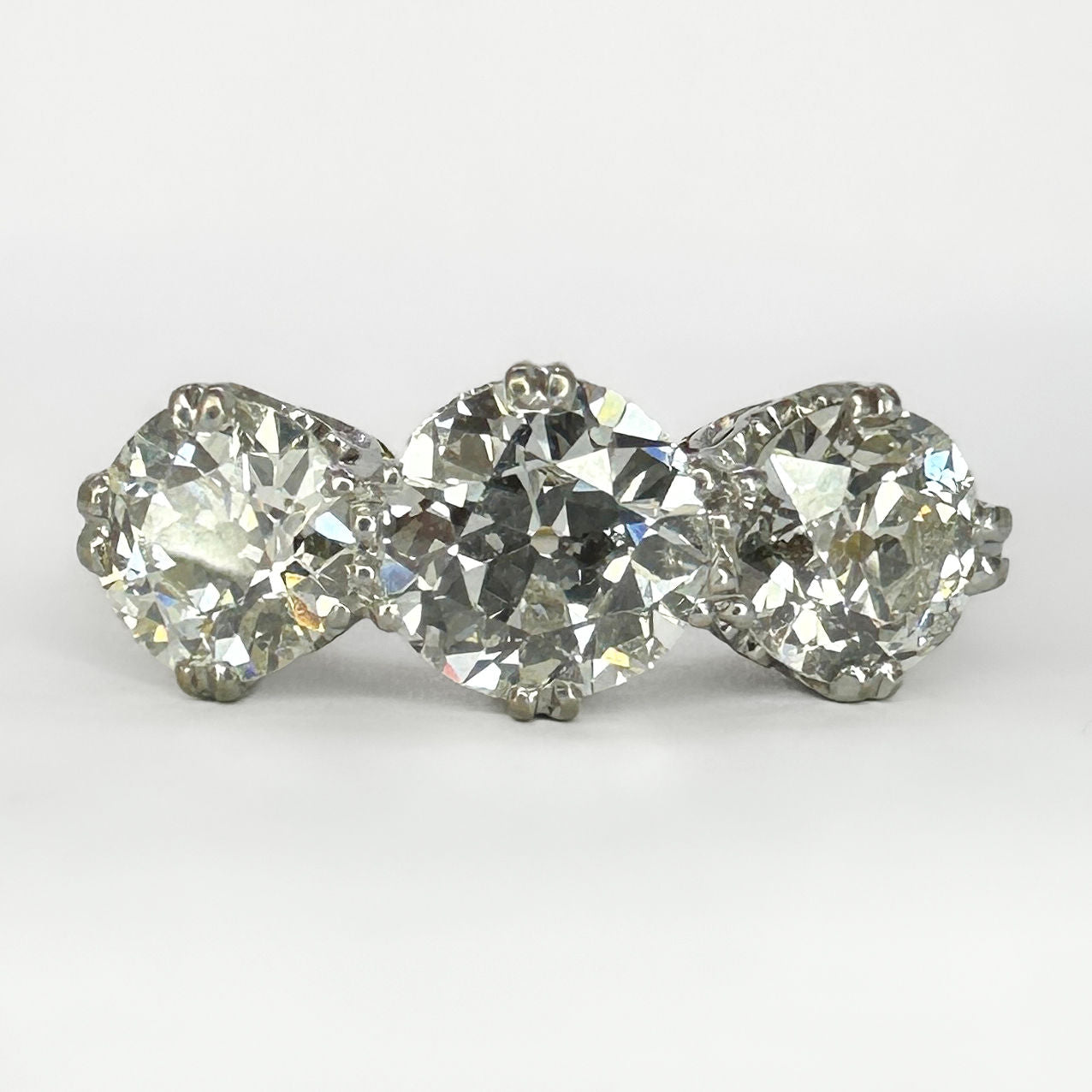 Antique 2.55ct Diamond Three Stone Engagement Ring