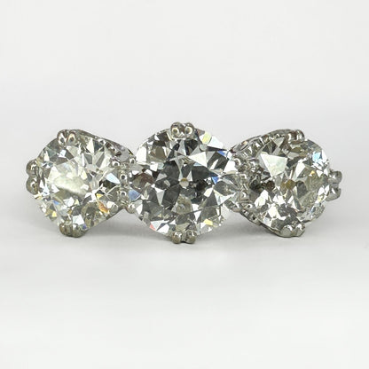 Antique 2.55ct Diamond Three Stone Engagement Ring