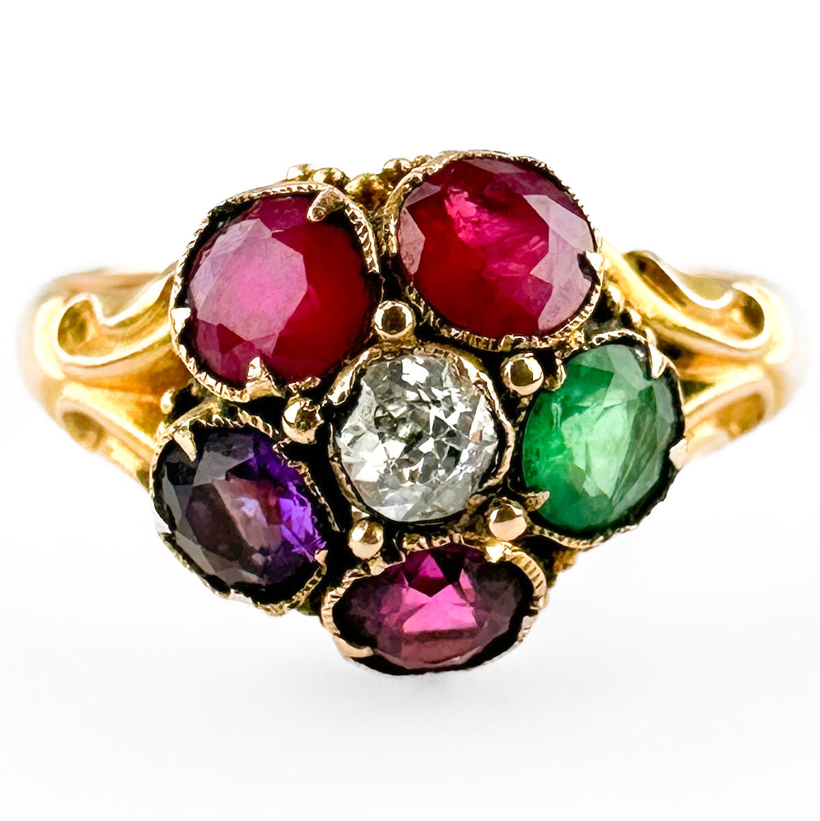 Victorian Antique 1865 REGARD Cluster Ring