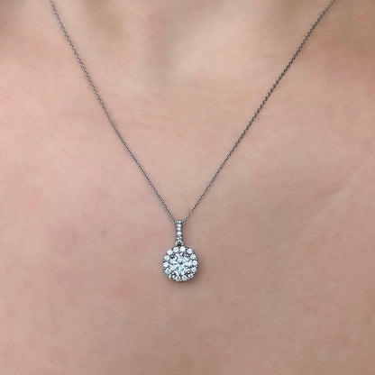 Diamond Halo Pendant 0.84ct