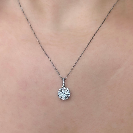 Diamond Halo Pendant 0.84ct