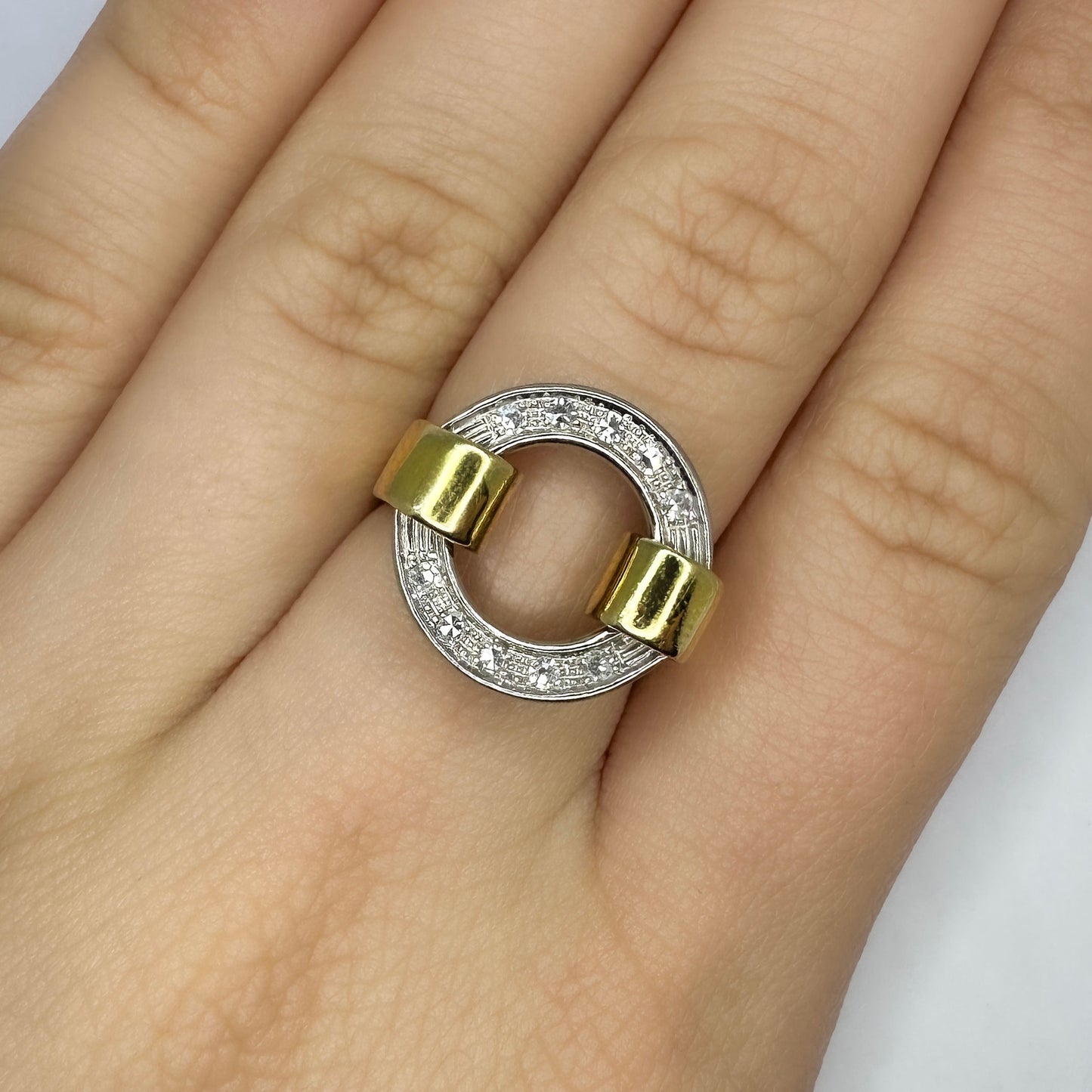 Vintage Diamond Open Circle Ring