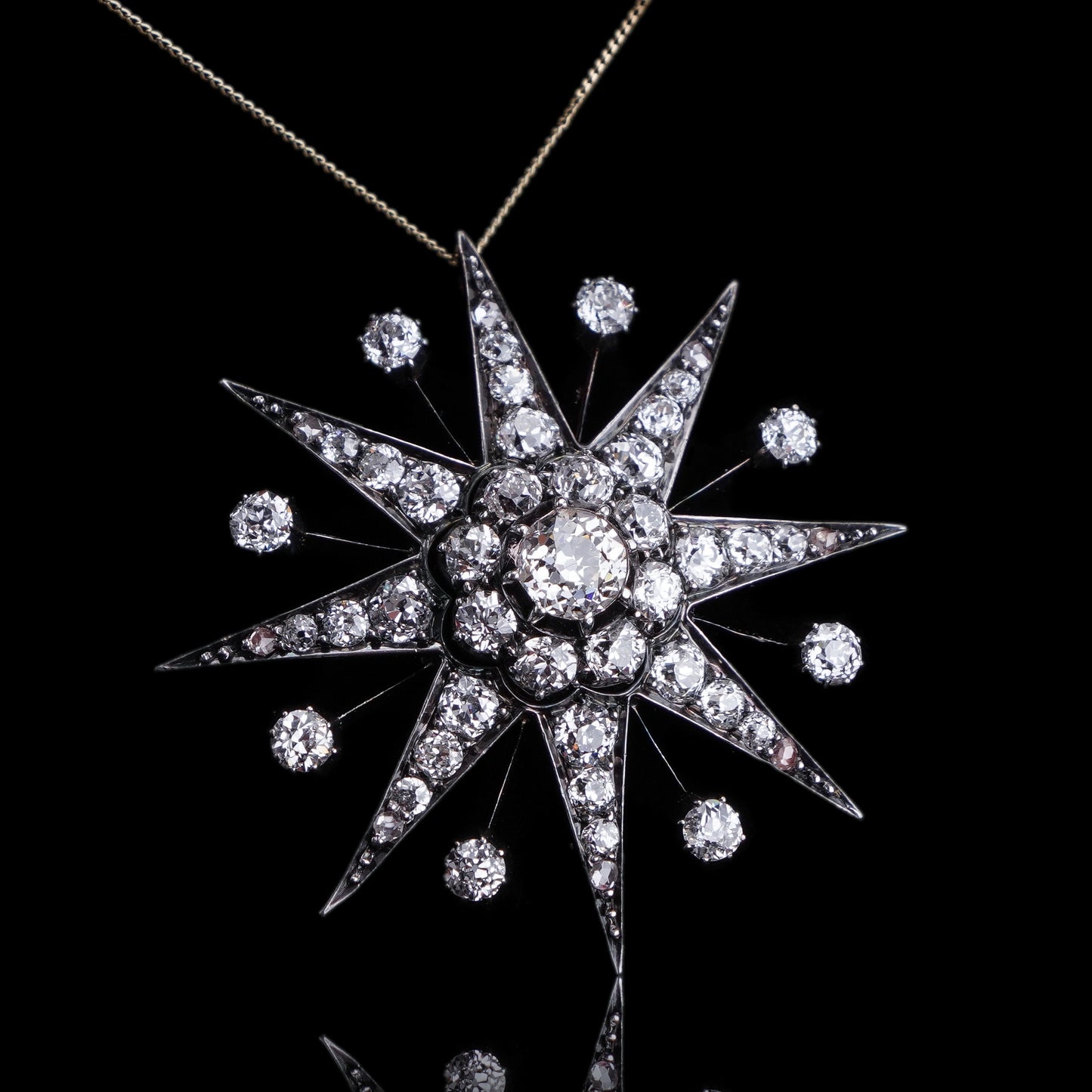 Spectacular Antique Victorian Diamond Tiara with Diamond Star - c.1890