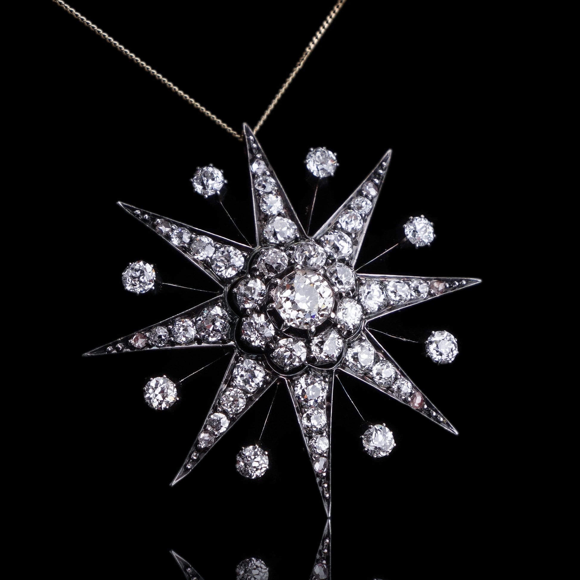 Spectacular Antique Victorian Diamond Tiara with Diamond Star - c.1890