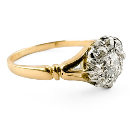 Victorian Diamond Daisy Cluster Ring